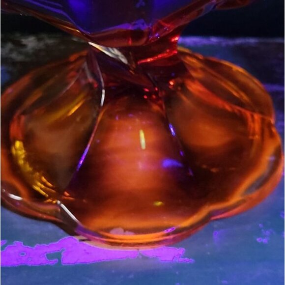 Vintage Amberina Persimmon Orange Glass Compote Amberina, Glowy, L.E. Smith - Picture 5 of 5